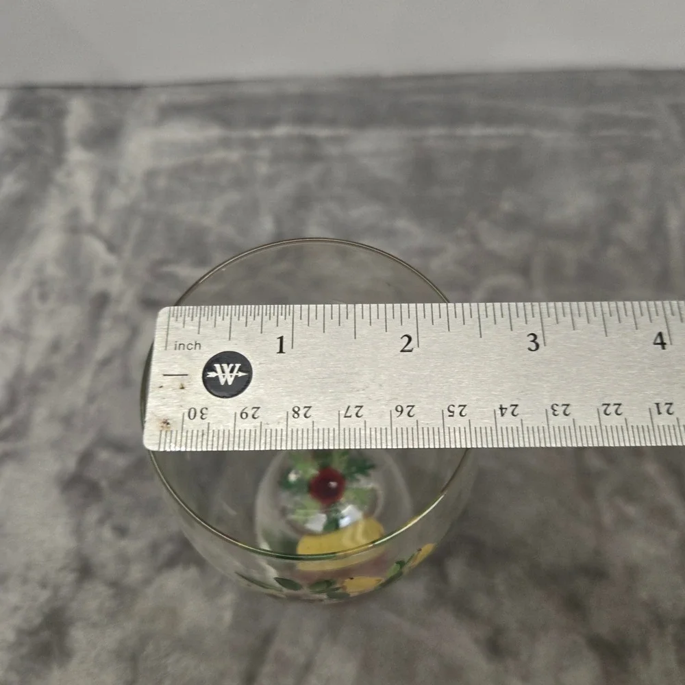 Hand Painted Christmas Wine Glass Partridge in a Pear Tree Holiday Stemware 9in
